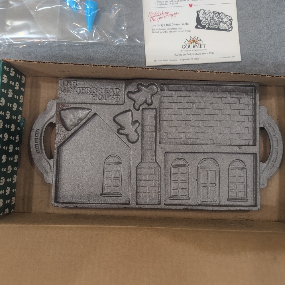 John Wright Fun & Easy All Occasion Gingerbread House Cast Iron Mold Kit 73-028 - Picture 8 of 8